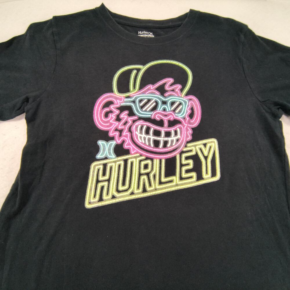 Hurley Casual Graphic Short Sleeve T Shirt Womens Size Extra Large XL Black